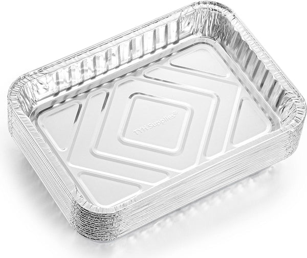 30 Pack Grease Drip Pan Liners | Compatible with Weber 6415, Genesis, Genesis II LX 200 300, Pulse, Q, Traveler, Spirit Gas Grills | Disposable Aluminum BBQ Drip Tray Replacement | 7.5 x 5 x 1.4 Inch