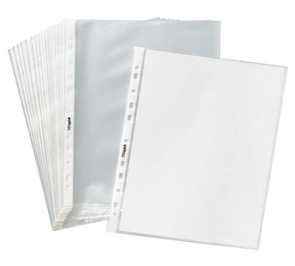 TYH Supplies Economy 11 Hole Non-Glare Sheet Protectors, 8-1/2" x 11" Non Vinyl Acid Free, Box of 1000