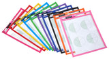 TYH Supplies 30-Pack Reusable Dry Erase Pockets 9 x 12 Inches Assorted Neon Colors