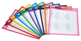 TYH Supplies 30-Pack Reusable Dry Erase Pockets 9 x 12 Inches Assorted Neon Colors