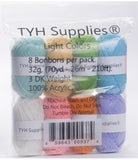 TYH Supplies 8 Skeins Yarn Assorted Colors 32g (70yd) the yarn it is 100% Acrylic (Light)