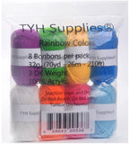 TYH Supplies 8 Skeins Yarn Assorted Colors 32g (70yd) the yarn it is 100% Acrylic (Rainbow)