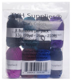 TYH Supplies 8 Skeins Yarn Assorted Colors 32g (70yd) the yarn it is 100% Acrylic (Dark)