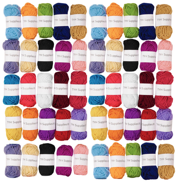TYH Supplies 20 Full Skeins Yarn Assorted Colors 32 Gram 70 Yard the Yarn it is 100 Percent Acrylic