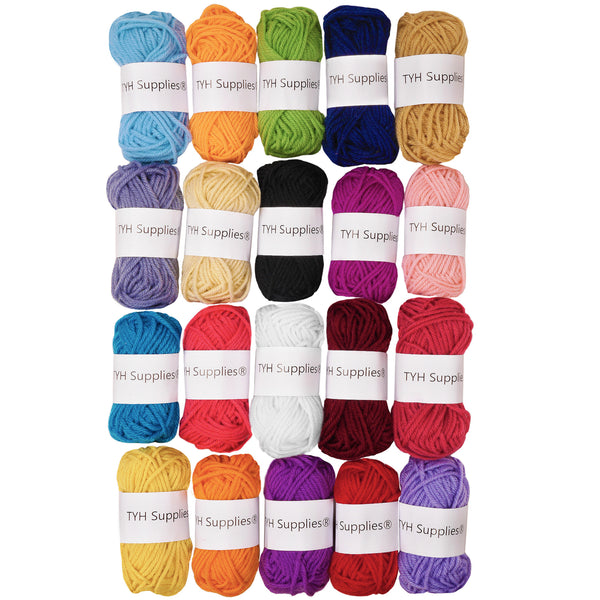TYH Supplies 20 Skeins Yarn Assorted Colors - 100% Acrylic